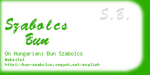 szabolcs bun business card